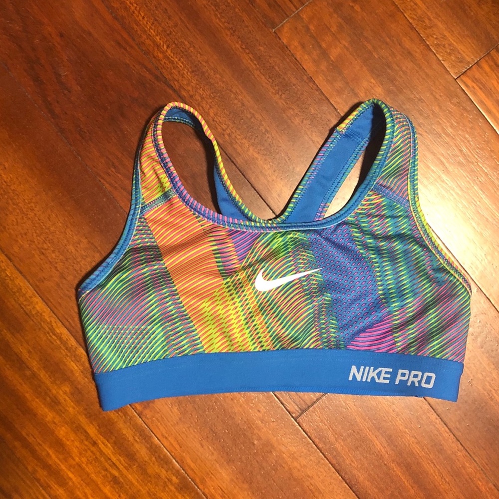 Nike Pro neon printed sports bra
